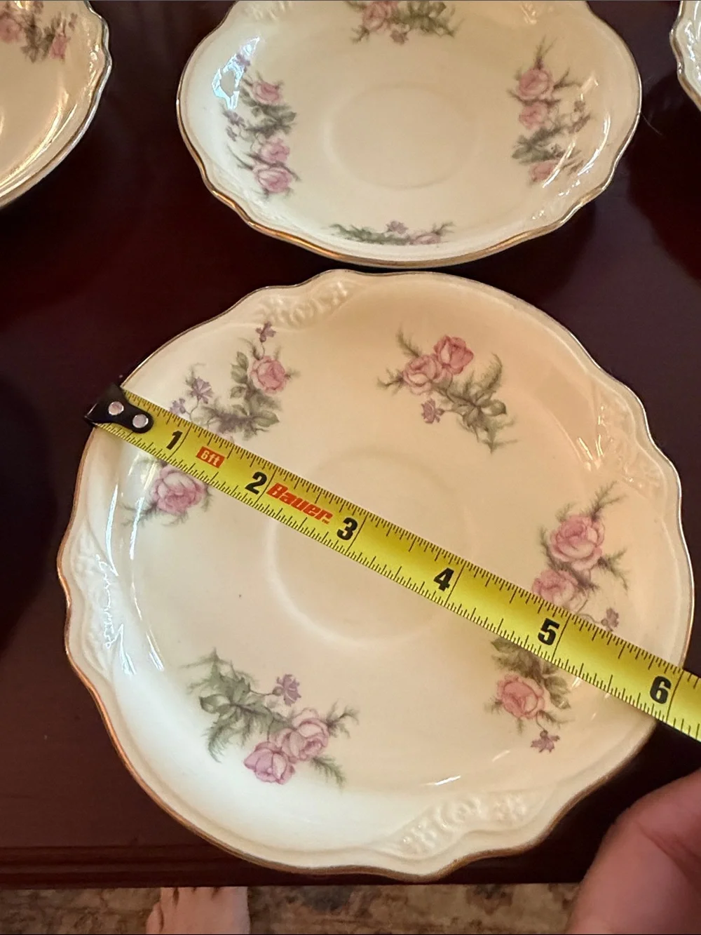 Vintage Homer Laughlin Virginia Rose Tea Saucer set includes 8.